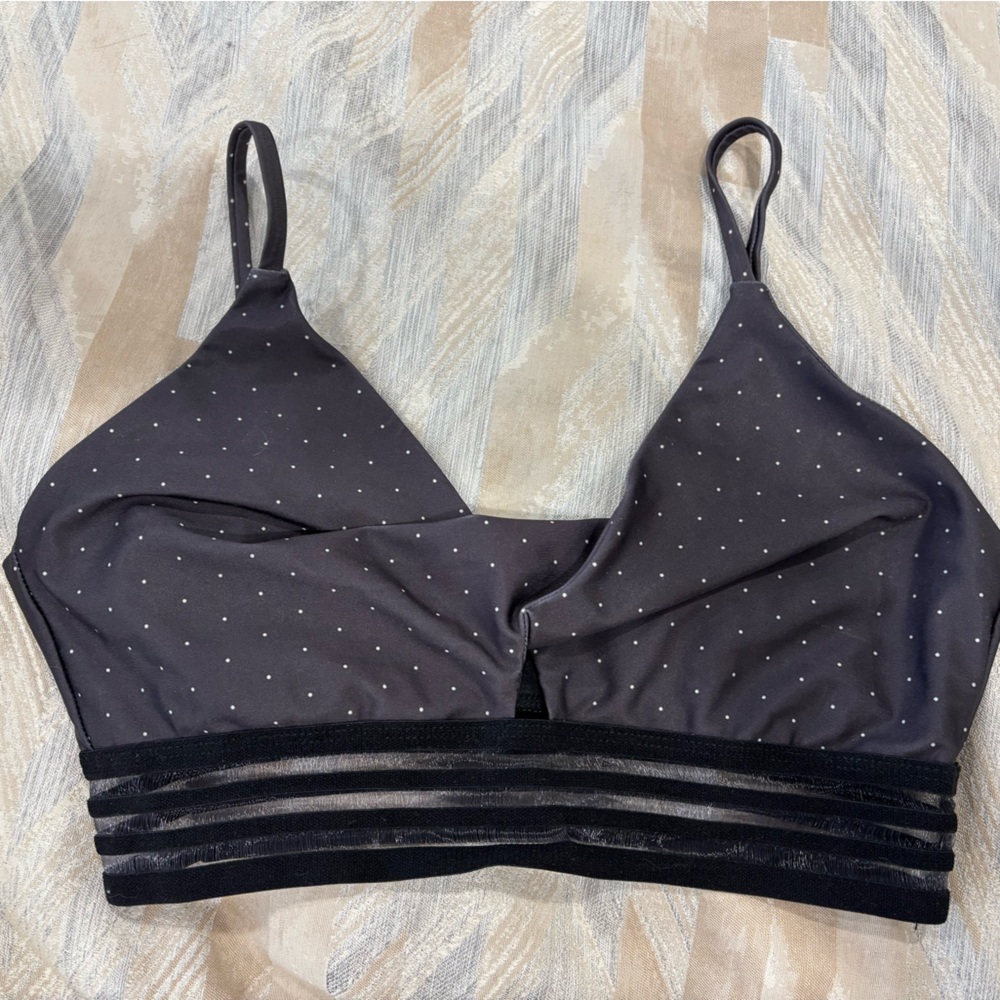 Free People Black Polka Dot Women's Sports Bra Size M